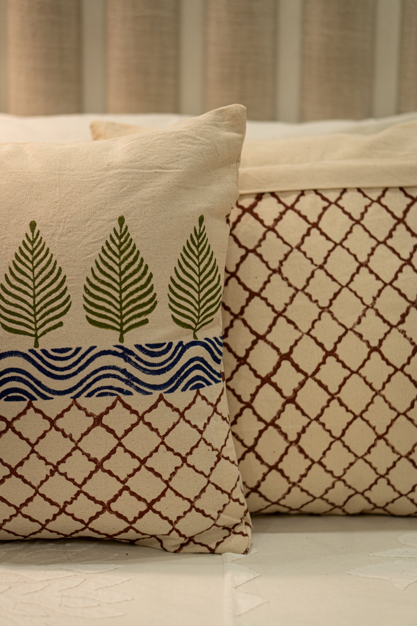 Mughal Garden | Block Print Cushion Cover