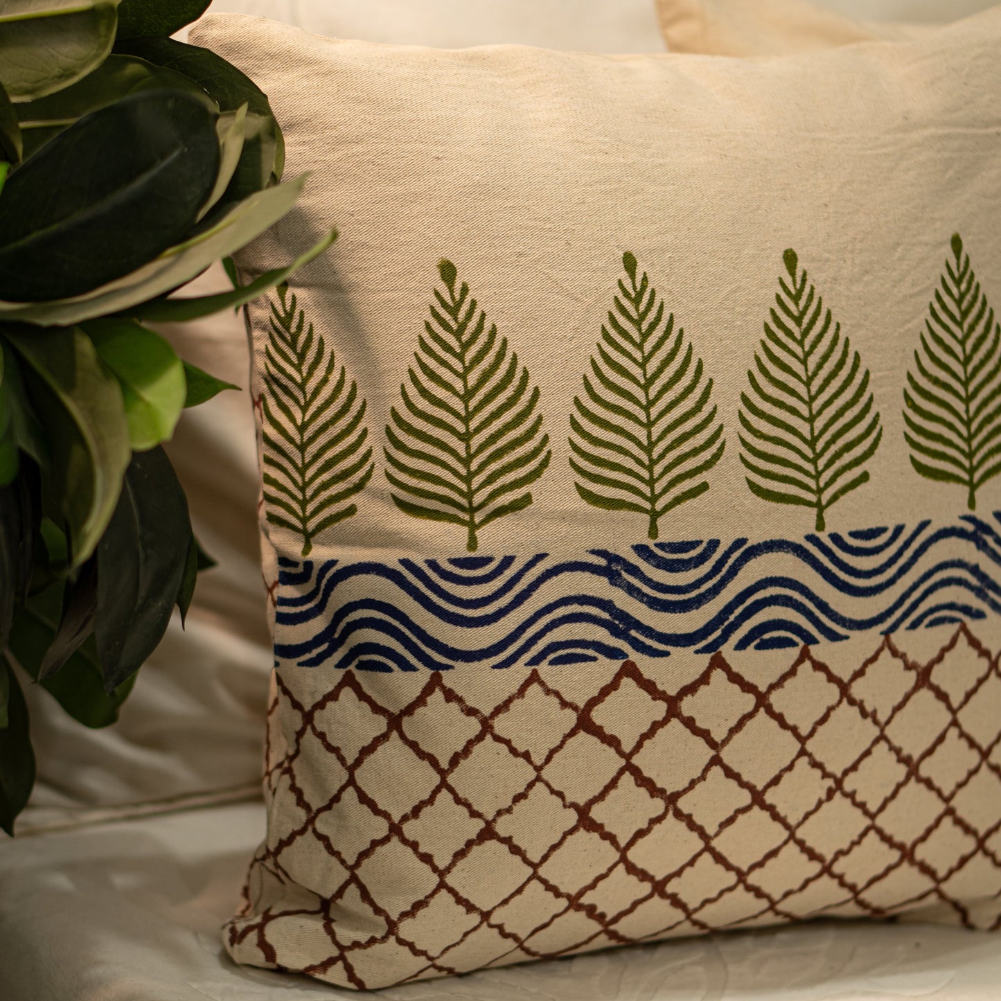 Mughal Garden | Block Print Cushion Cover