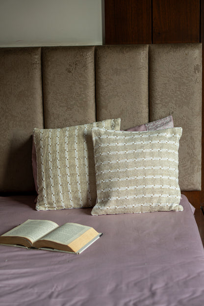 Geometric Line Linen Cushion Cover