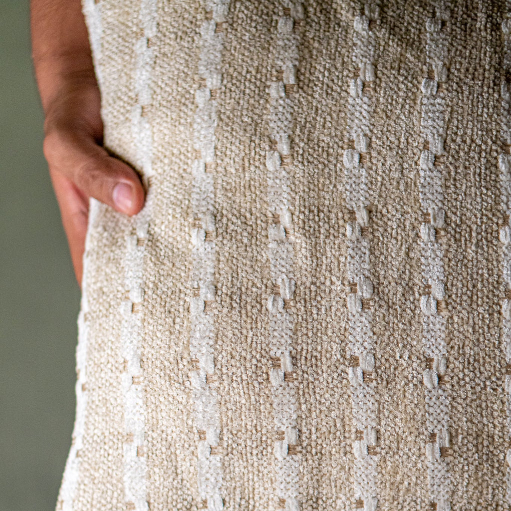 Geometric Line Linen Cushion Cover