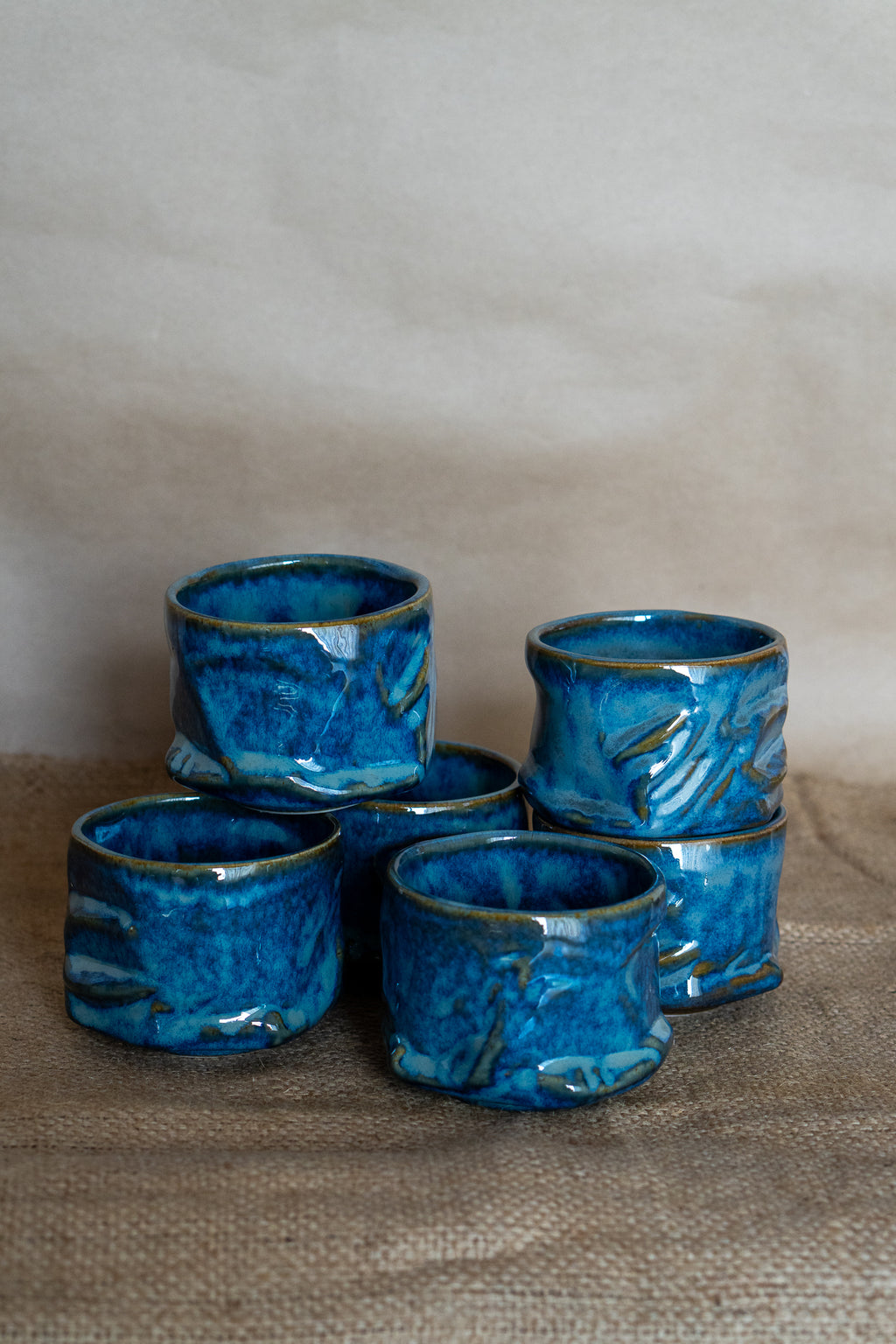 Stream - Yunomi Mugs - Without handle. Color- Antique Blue. Set of 6.