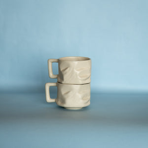 Snow - Yunomi Mugs - With handle. Colour-white. Set of 2.