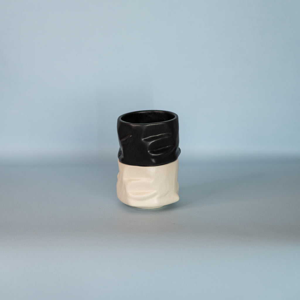 Yin & Yang - Yunomi Mugs - without handle - Set of 2. Combo - White and Black Colour.