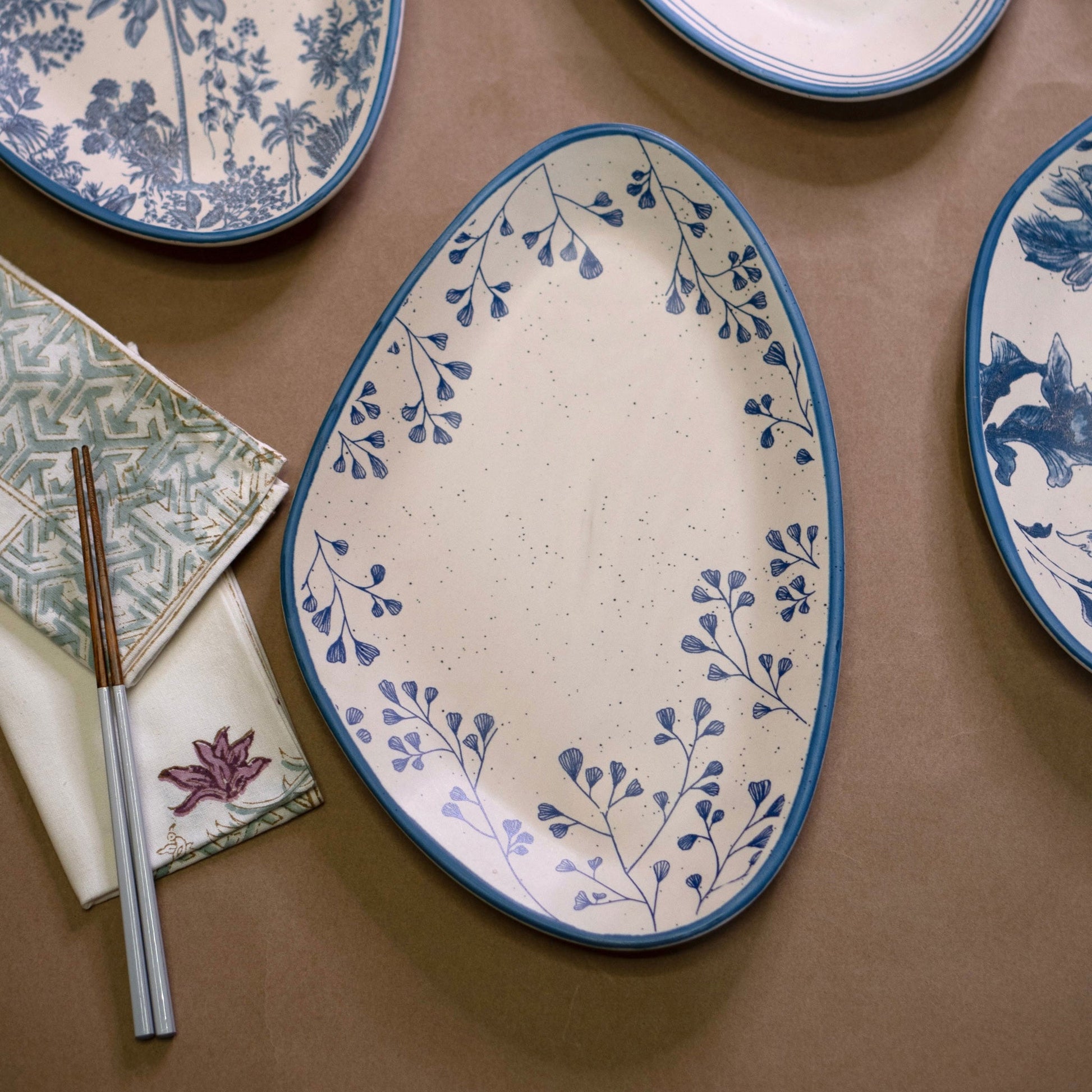 Winterberry Blossom Stoneware Platter