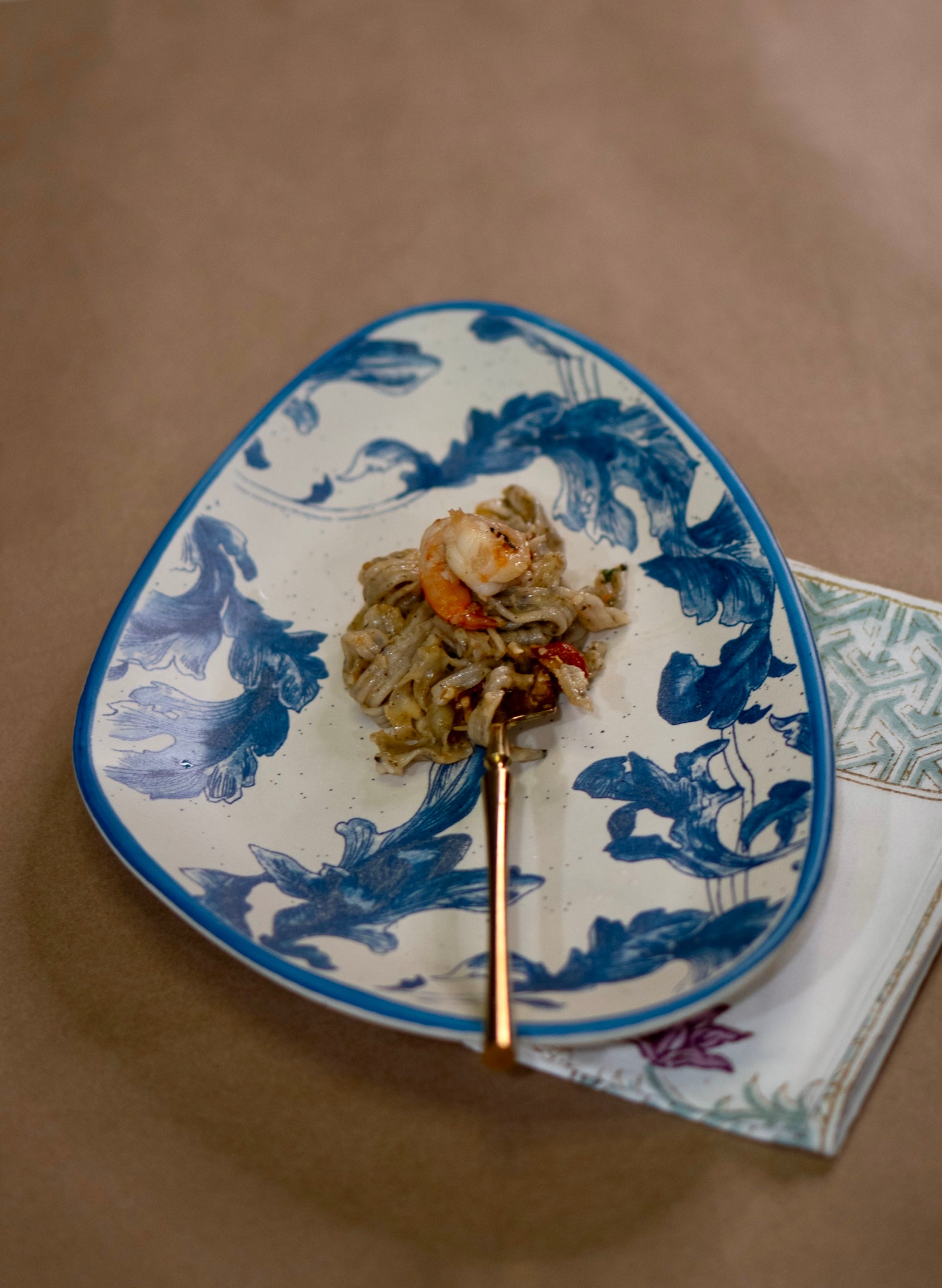 Blue Water Brush Serving Platter