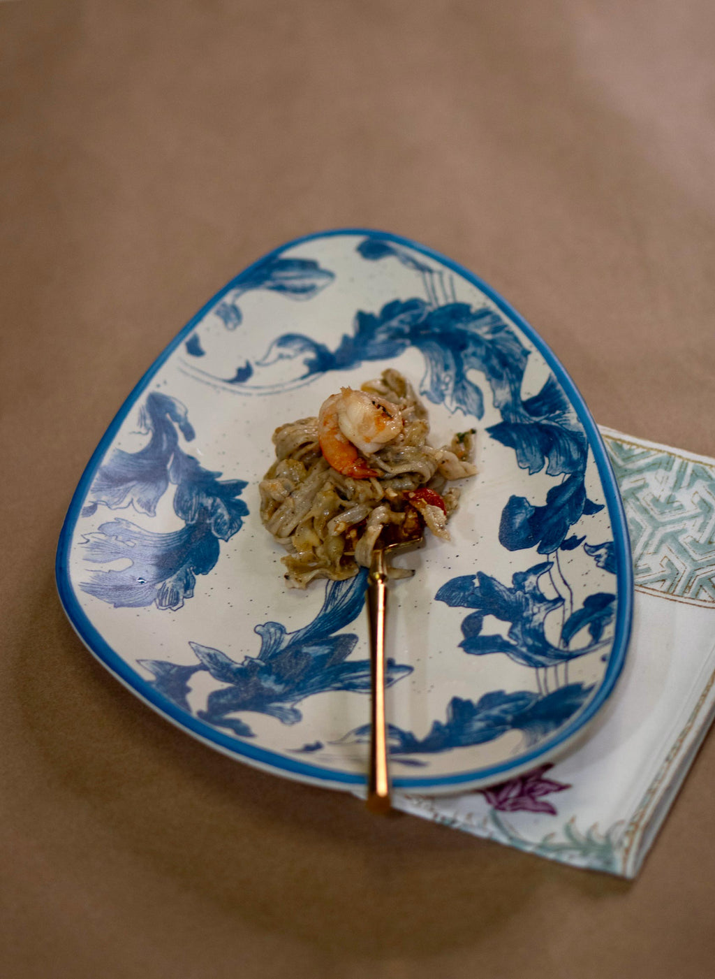 Blue Water Brush Serving Platter