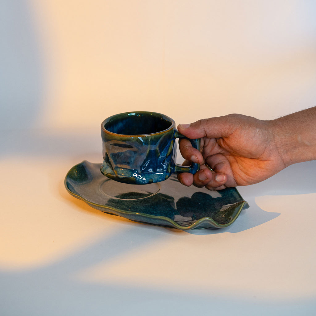 Stream Yunomi Platter + 300ml Mug Combo