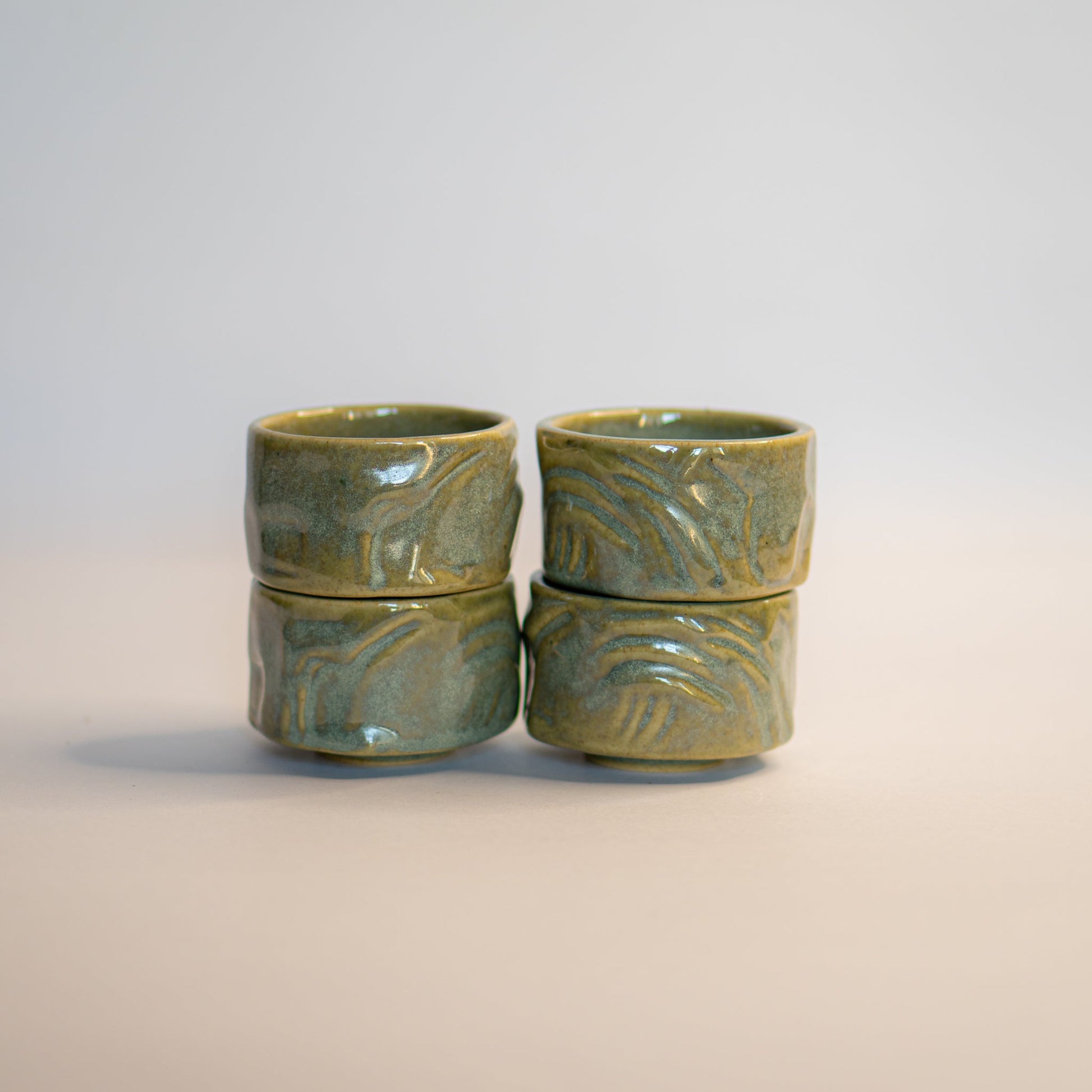 Green Stone Yunomi 2pcs | 100 ml