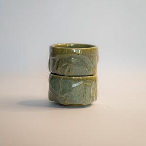 Gift Set - Green Stone Yunomi 2pcs | 200 ml