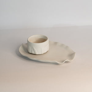 White Matte Yunomi Platter