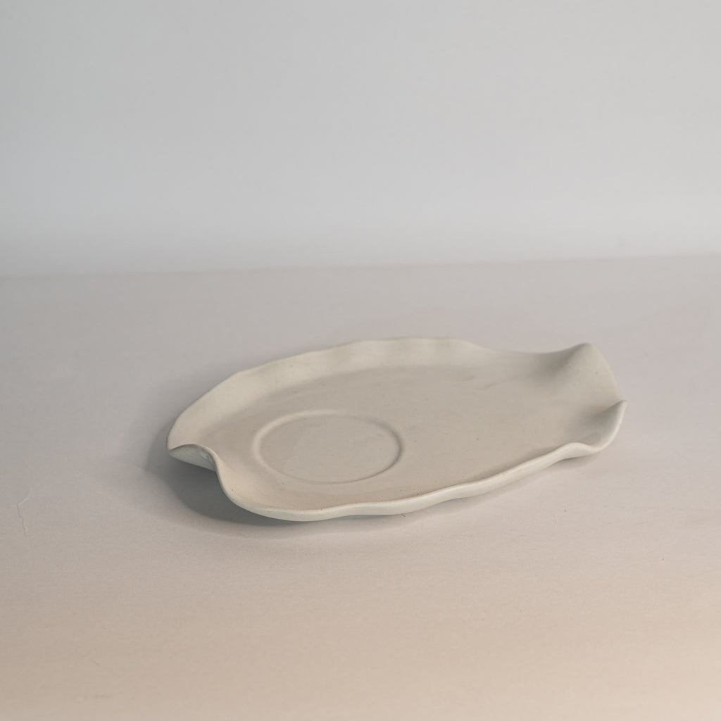 White Matte Yunomi Platter