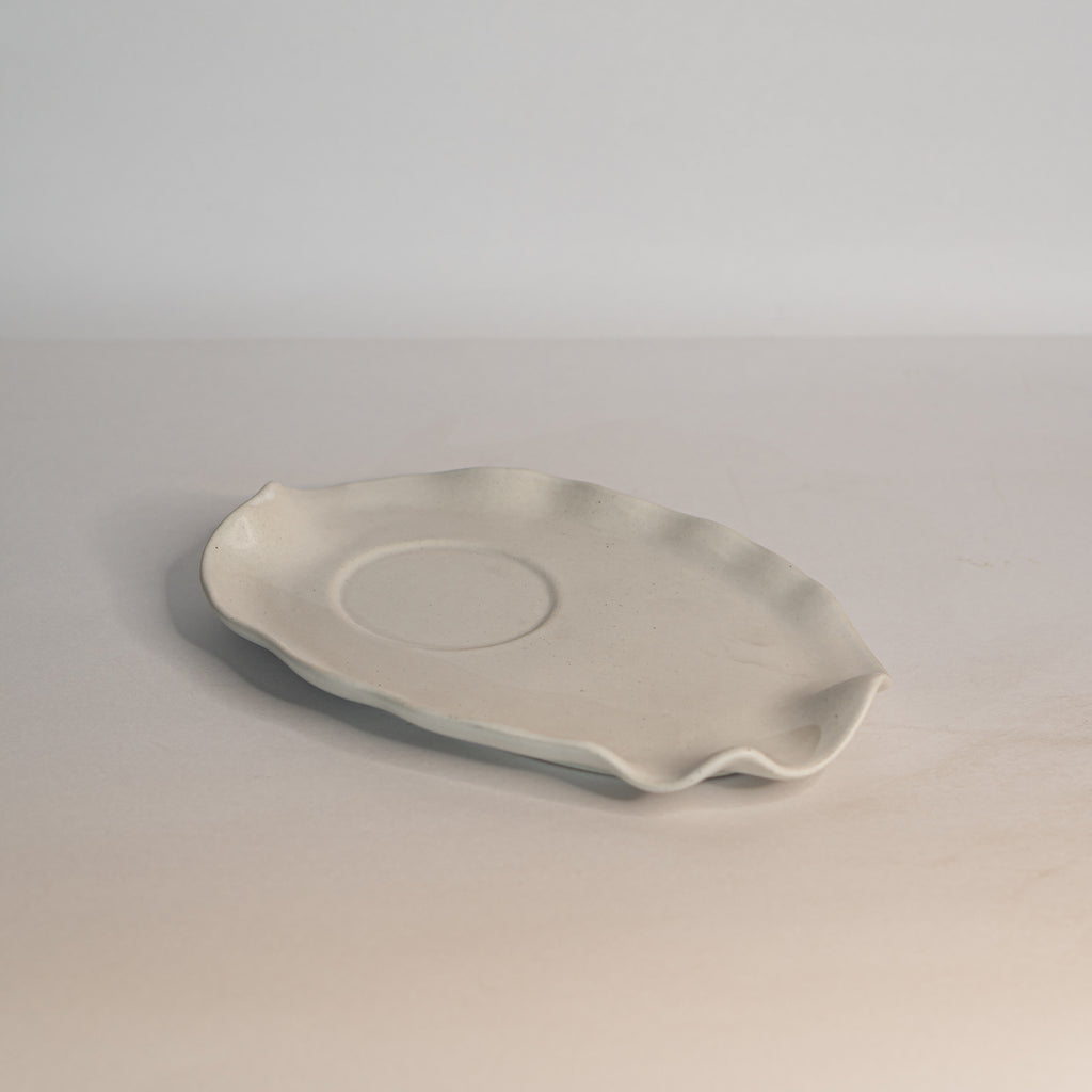 White Matte Yunomi Platter