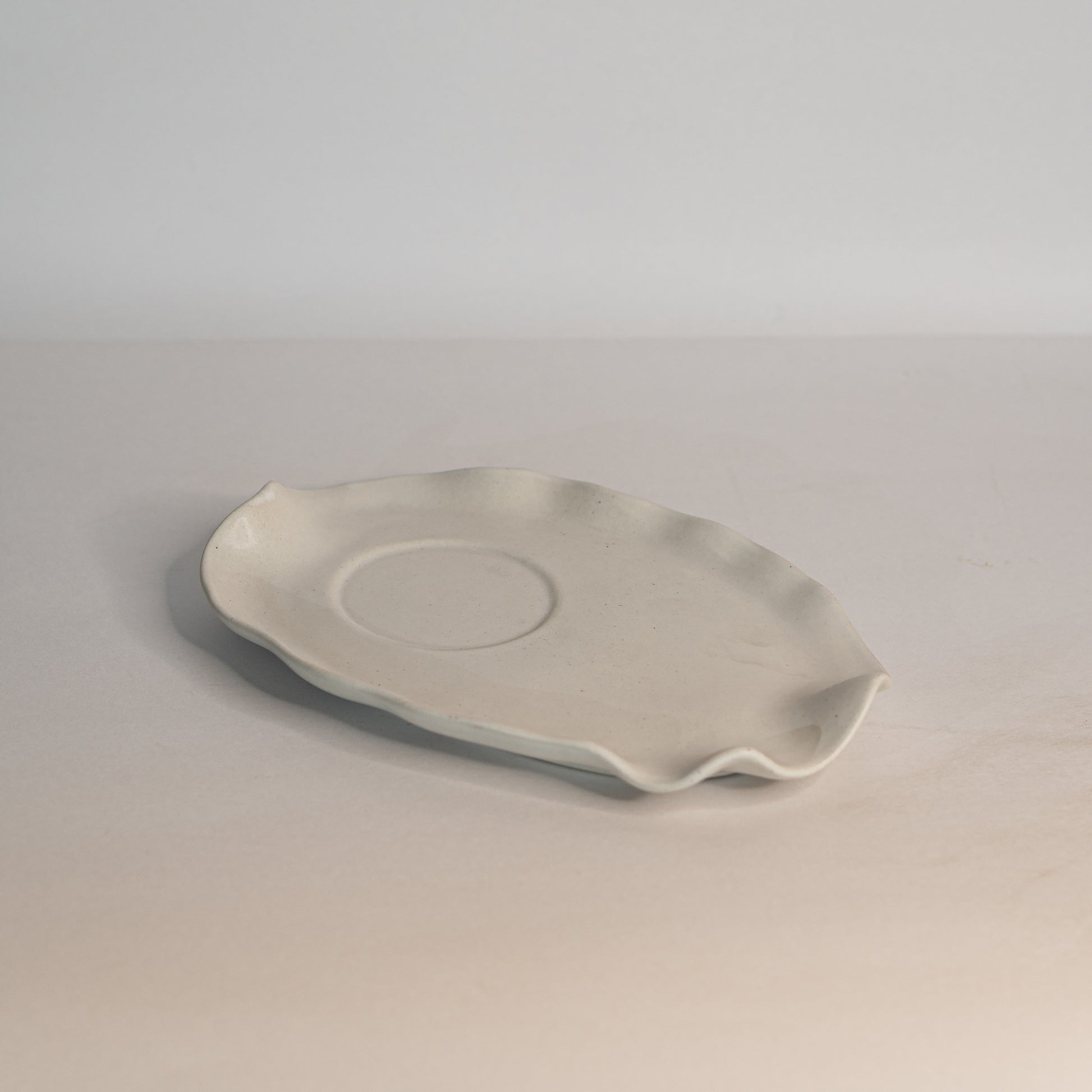 White Matte Yunomi Platter