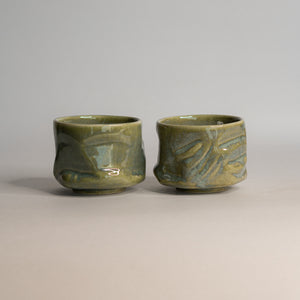 Green Stone Yunomi 2pcs | 300ml