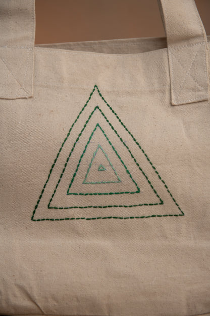 Triangle Hand Embroidered Tote Bags