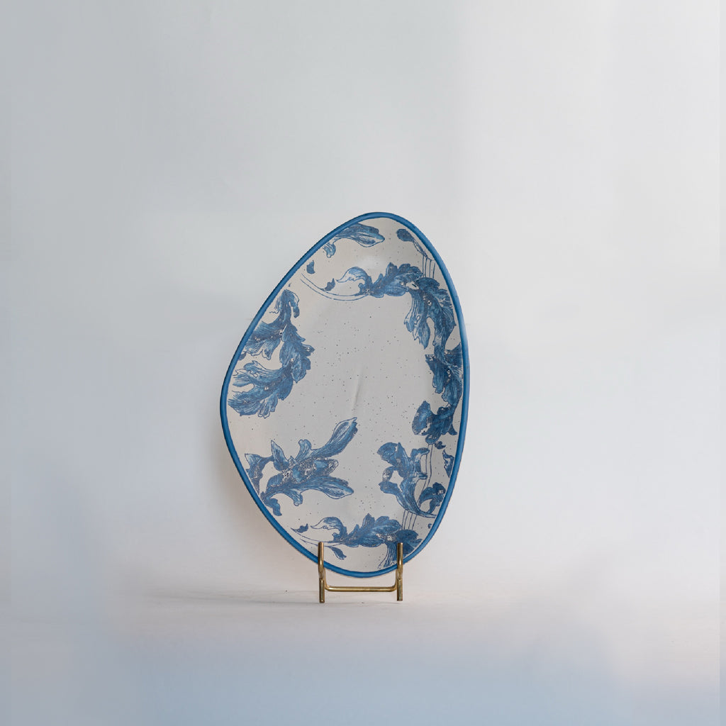Blue Water Brush Serving Platter
