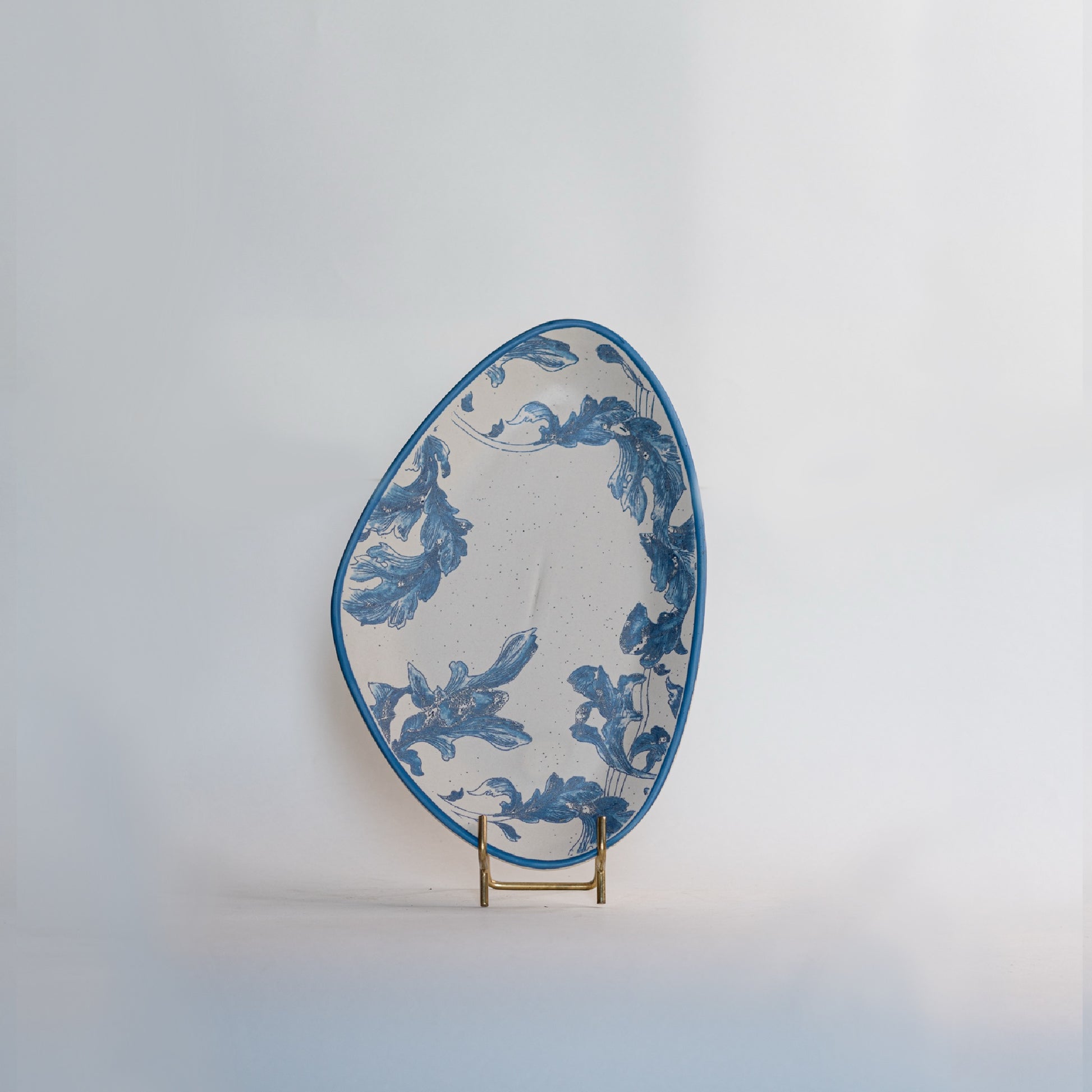 Blue Water Brush Serving Platter