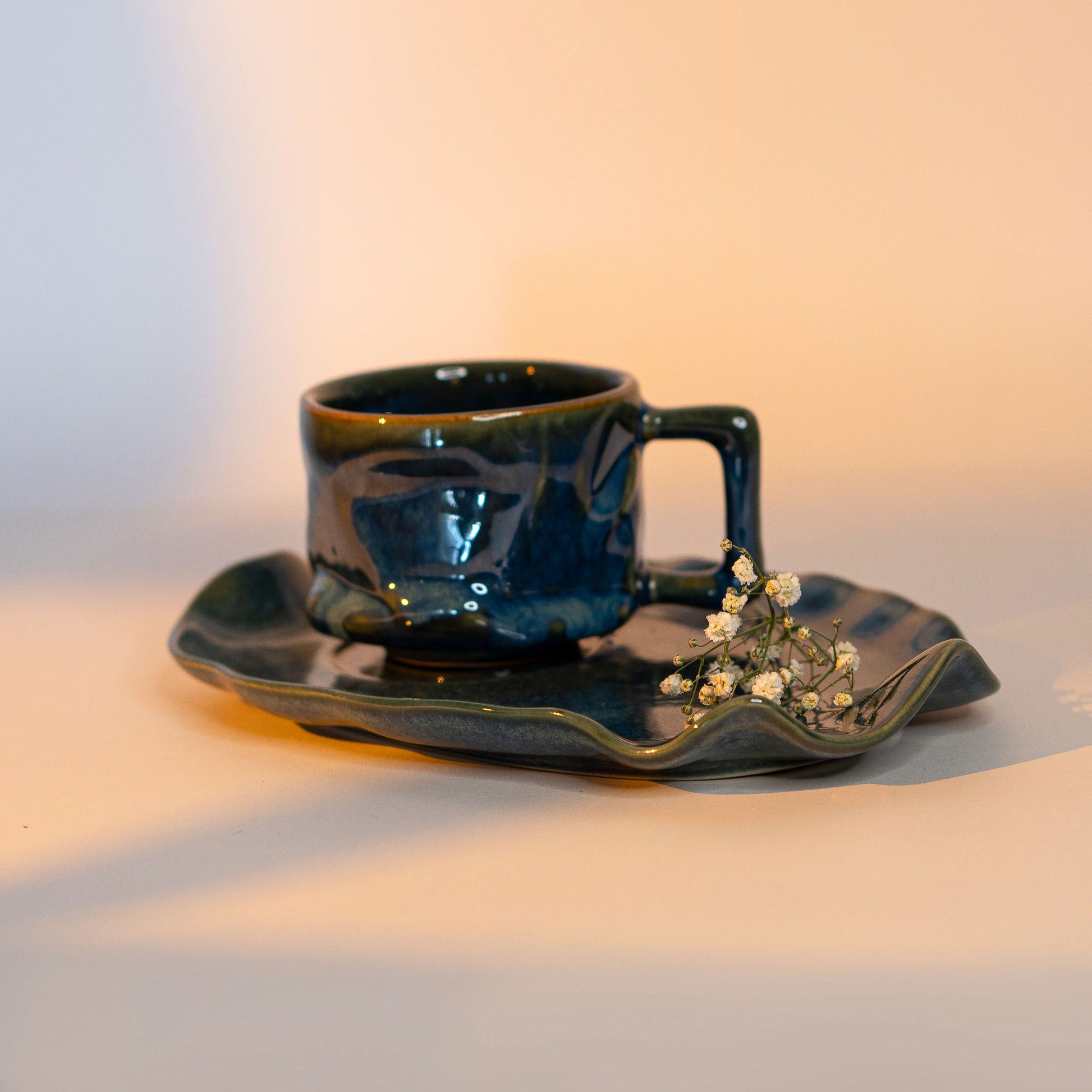 Stream Yunomi Platter + 300ml Mug Combo