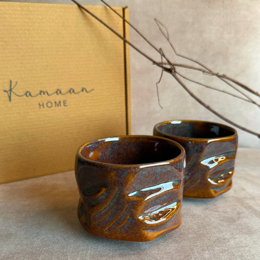 Dusk - Yunomi Mugs. Color- Antique Brown. Set of 2.