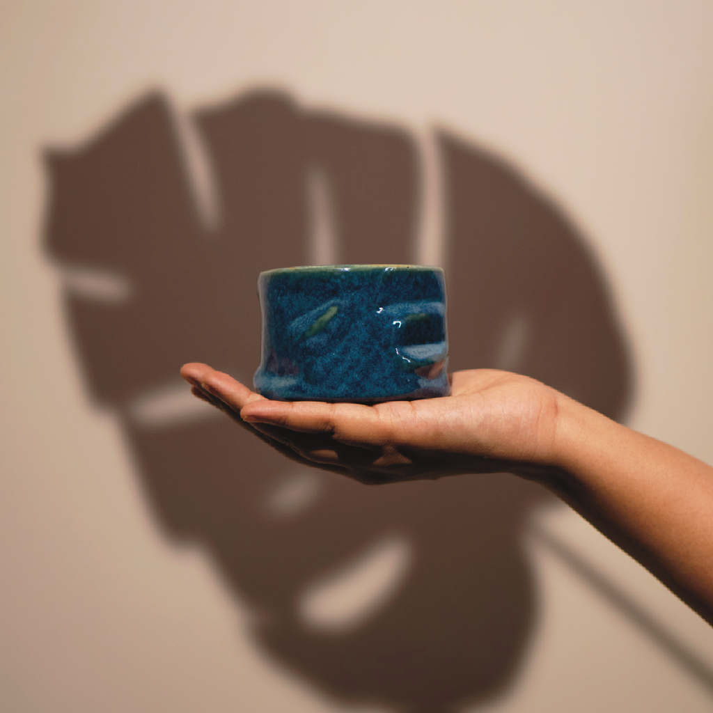 Stream - Yunomi Mugs - Without handle. Color- Antique Blue. Front View