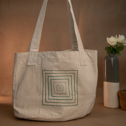 Square Hand Embroidered Tote Bags