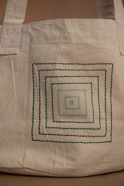 Square Hand Embroidered Tote Bags