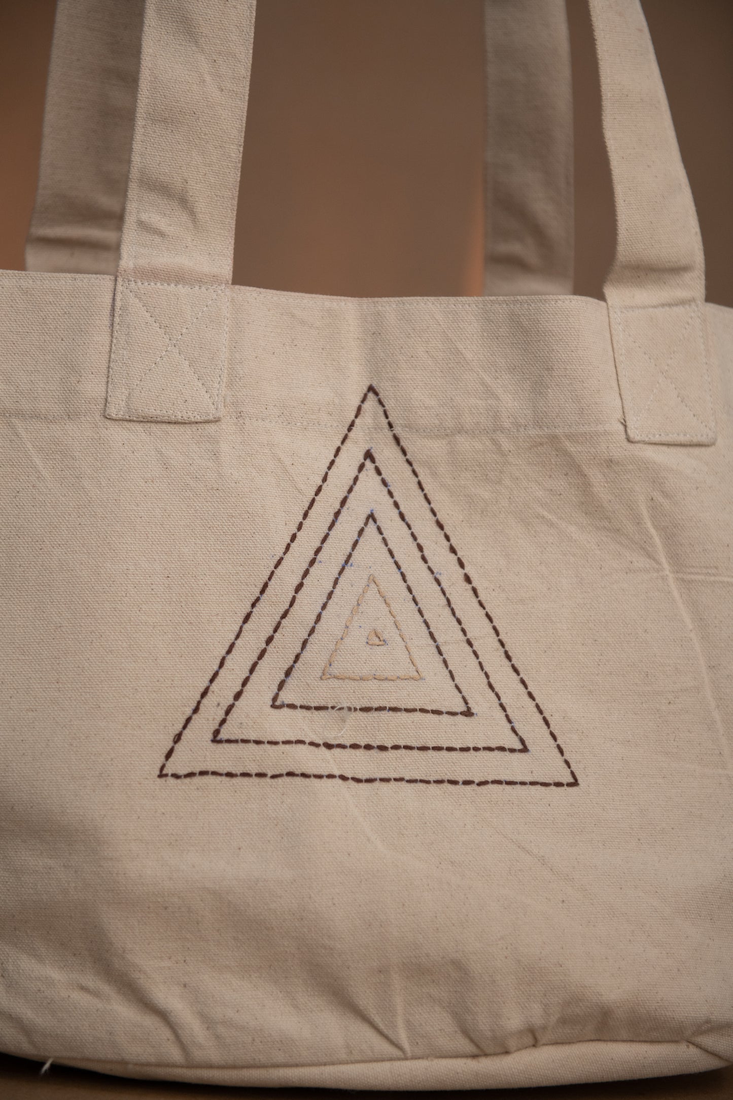 Triangle Hand Embroidered Tote Bags